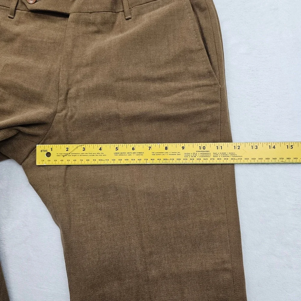 De Corato Trousers Pants Mens 50 34x30 Brown Cotton Canvas Italy Sartorial